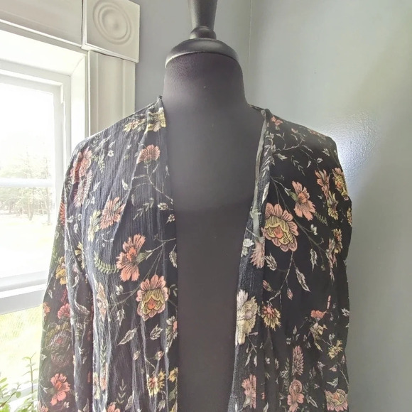Mossimo Supply Floral Open Front Long Cardigan - Picture 2 of 4